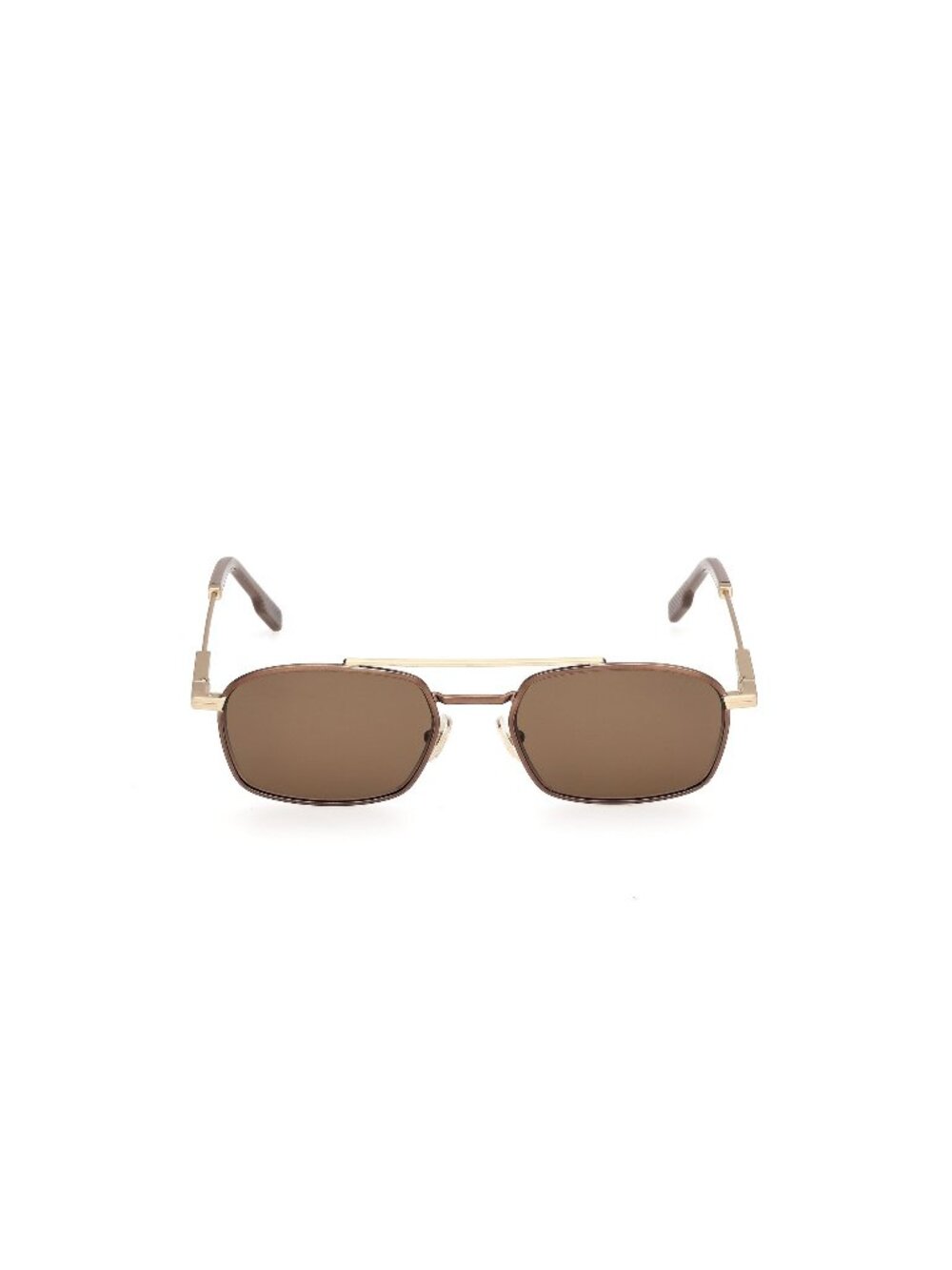 New Zegna Men's Sunglasses Bronze Brown Lens Metal Frame EZ0298 37E 54